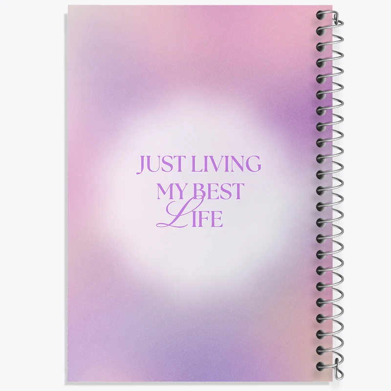 دفتر شطرنجی 50 برگ خندالو طرح Just Living My Best Life کد N2360