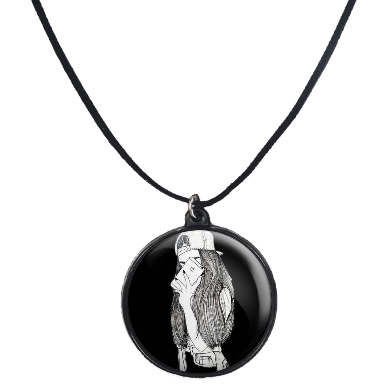 گردنبند پرمانه طرح دخترونه کد pmb.4530 مدل دو طرفه