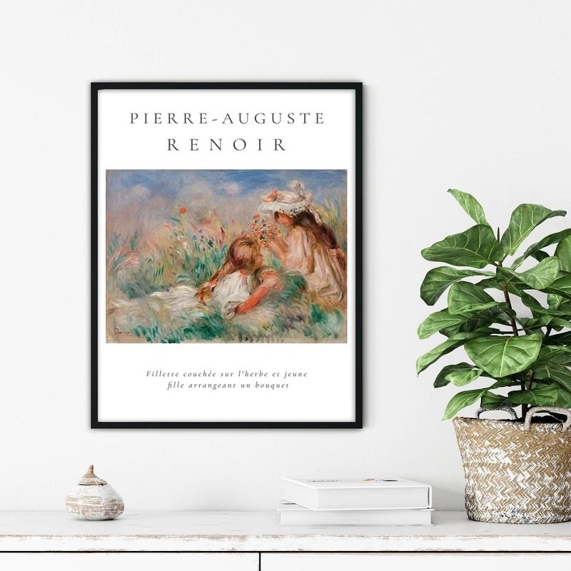 تابلو آتریسا طرح نقاشی کلاسیک مدرن مدل ATFHB74 فریم مشکی 