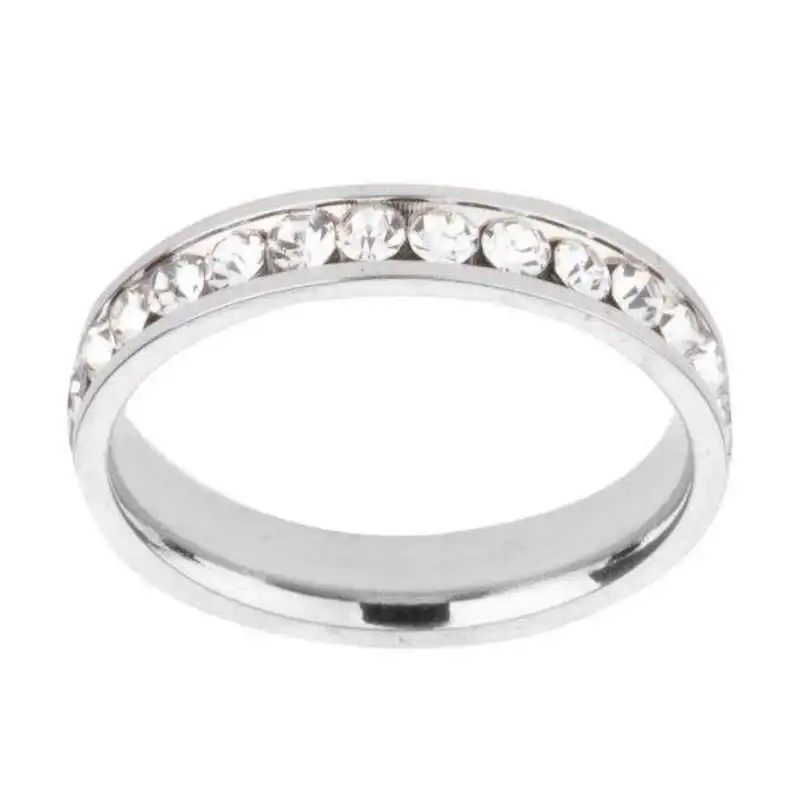 انگشتر زنانه مدل  استیل دور نگین 005