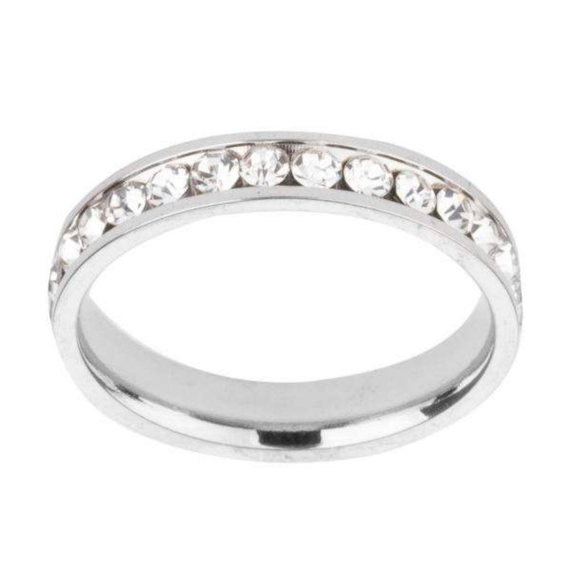 انگشتر زنانه مدل استیل دور نگین 005 انگشتر زنانه مدل استیل دور نگین 005