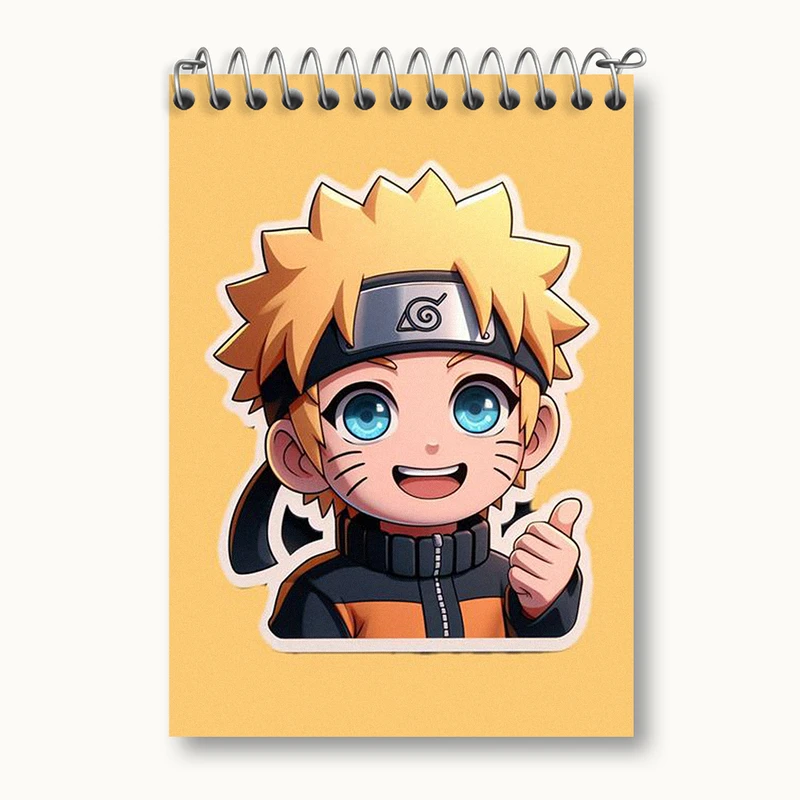 دفتر یادداشت 50 برگ خندالو طرح انیمه ناروتو (Naruto) کد N1877
