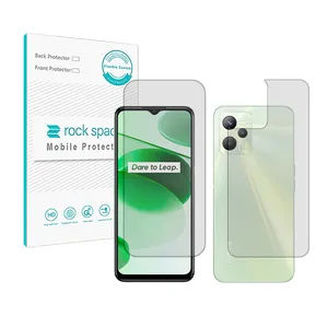 Rockspace HyGEL model clear screen protector suitable for Realme C35 mobile phone along with the phone back protector