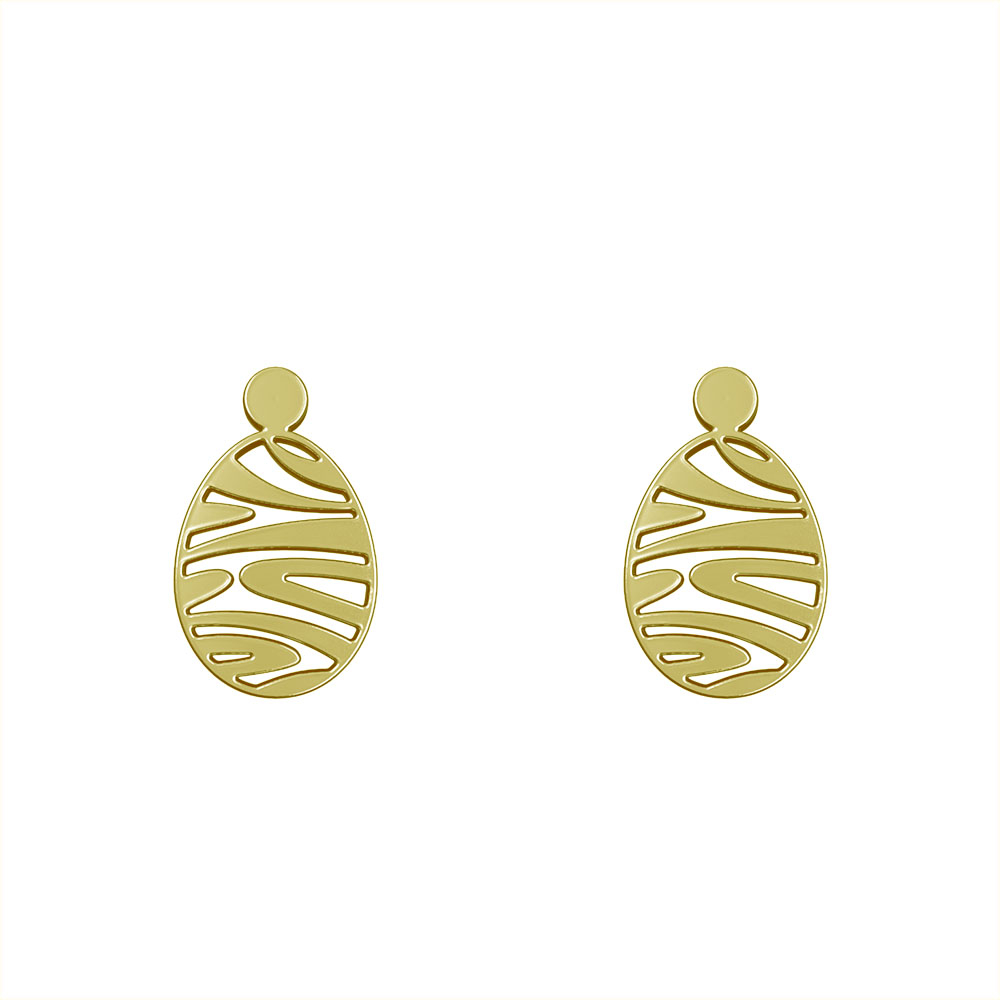 گوشواره طلا 18 عیار زنانه مدوپد مدل تخم مرغ کد GA1-10469