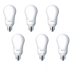 لامپ کم مصرف 18 وات فیلیپس مدل حبابی پایه E27 بسته 6 عددی