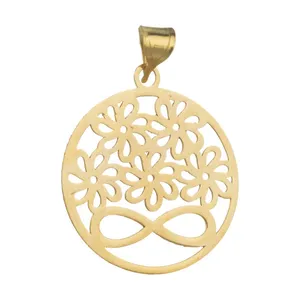 آویز گردنبند طلا 18 عیار زنانه قیراط طرح گل کد GH5302