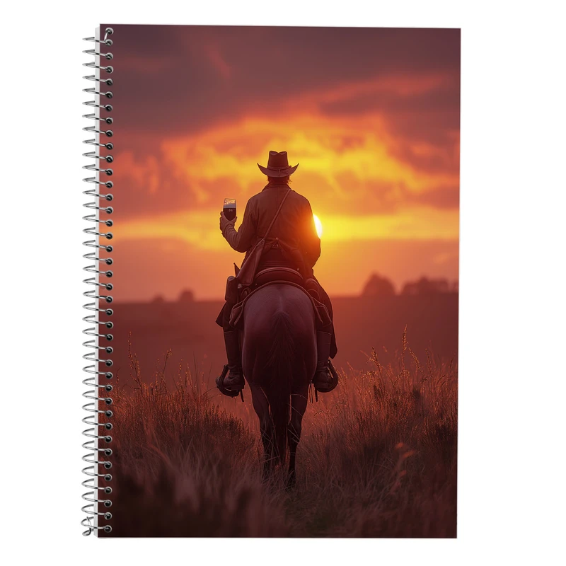 دفتر زبان 50 برگ مدوپد مدل دو خط طرح رد دد red dead کد DF13503