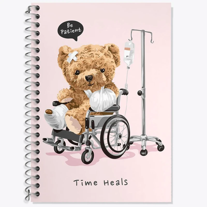 دفتر زبان 50 برگ خندالو مدل سه خط طرح تدی Teddy کد 26173