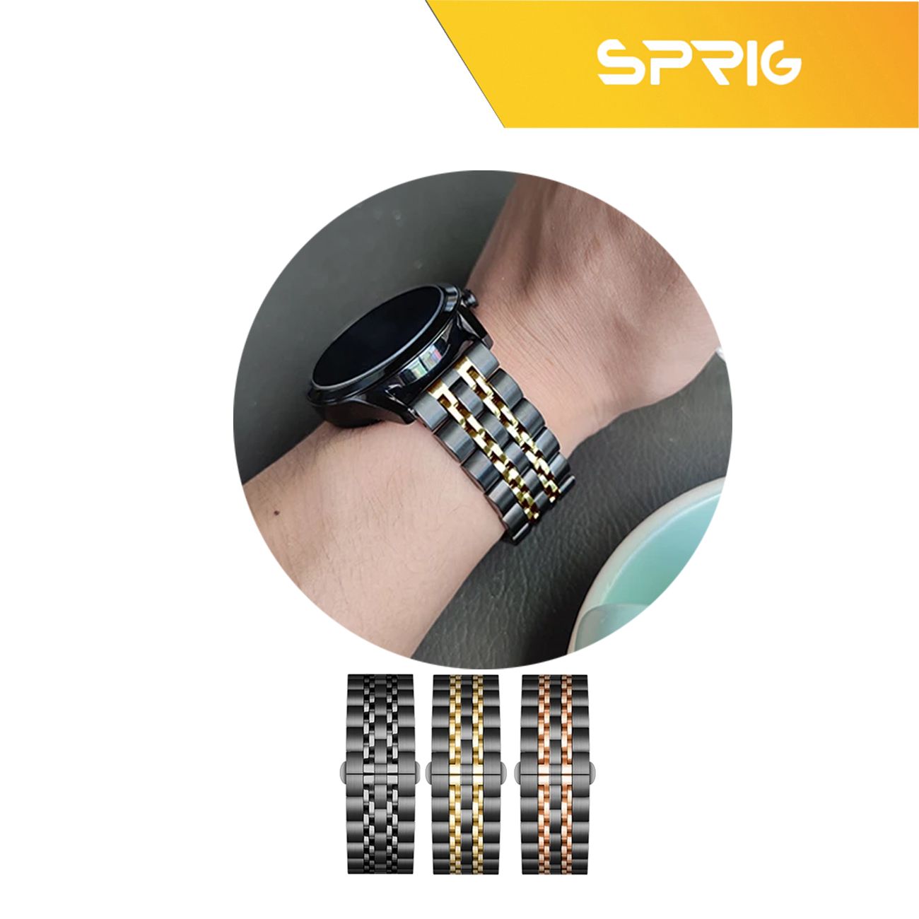 بند اسپریگ مدل 7Bid BLK مناسب برای ساعت هوشمند سامسونگ Galaxy Watch Active 2 40mm / Active 2 44mm / Watch 3 size 41mm / Galaxy Watch 4 40mm / watch 4 42mm / watch 4 44mm / watch 4 46mm -  - 9