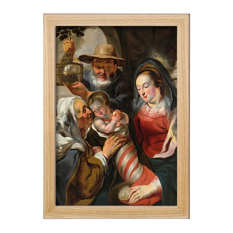 تابلو خندالو مدل نقاشی خانواده مقدس با سنت آنا اثر جیکوب جردن کد F12392