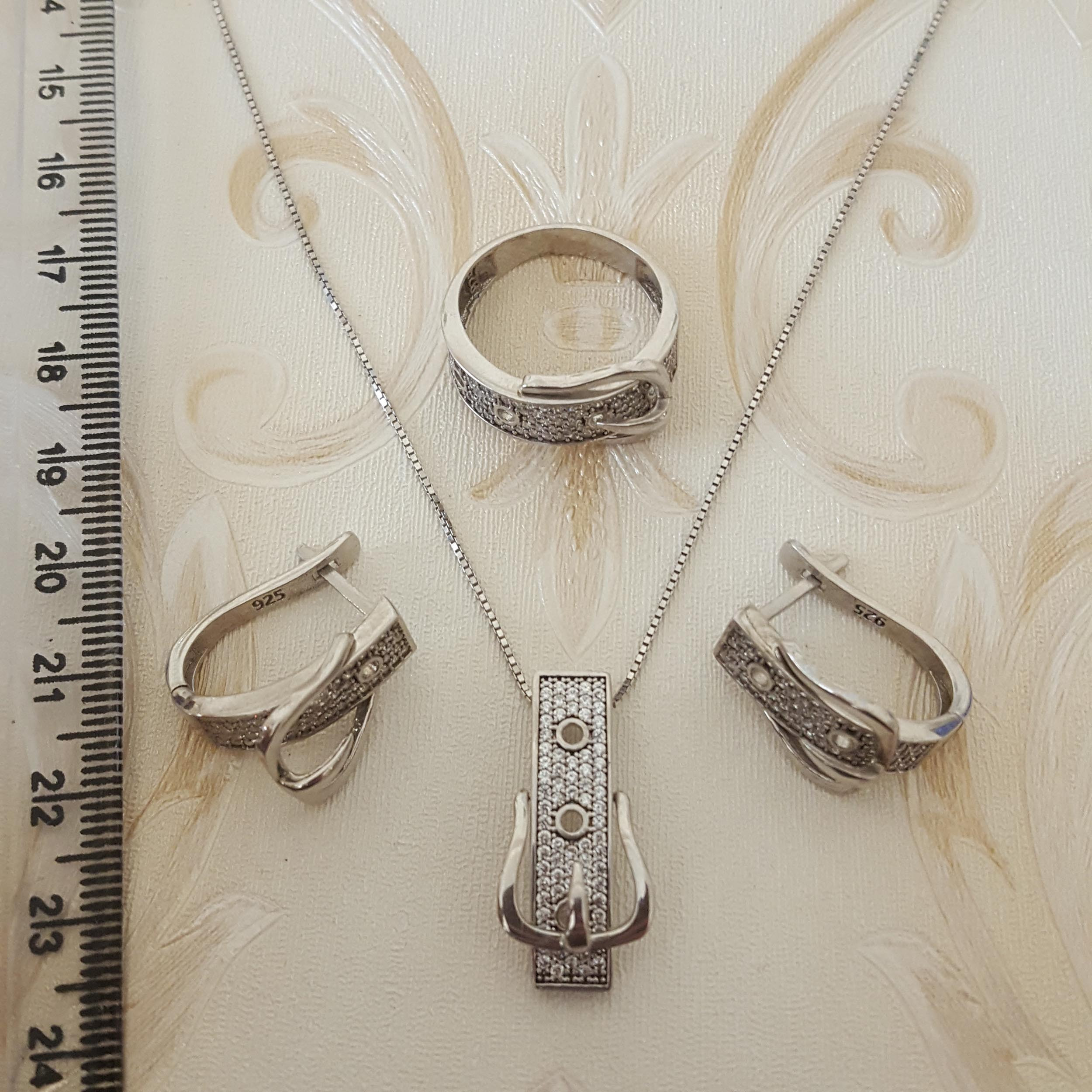 نیم ست نقره زنانه کد AMT_010