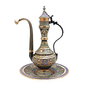 آفتابه و لگن مسی مدل الماس تراش کد 7198 مجموعه 2 عددی