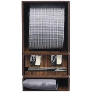 ست کراوات و دستمال جیب و دکمه سردست مردانه مدل PJ-103205