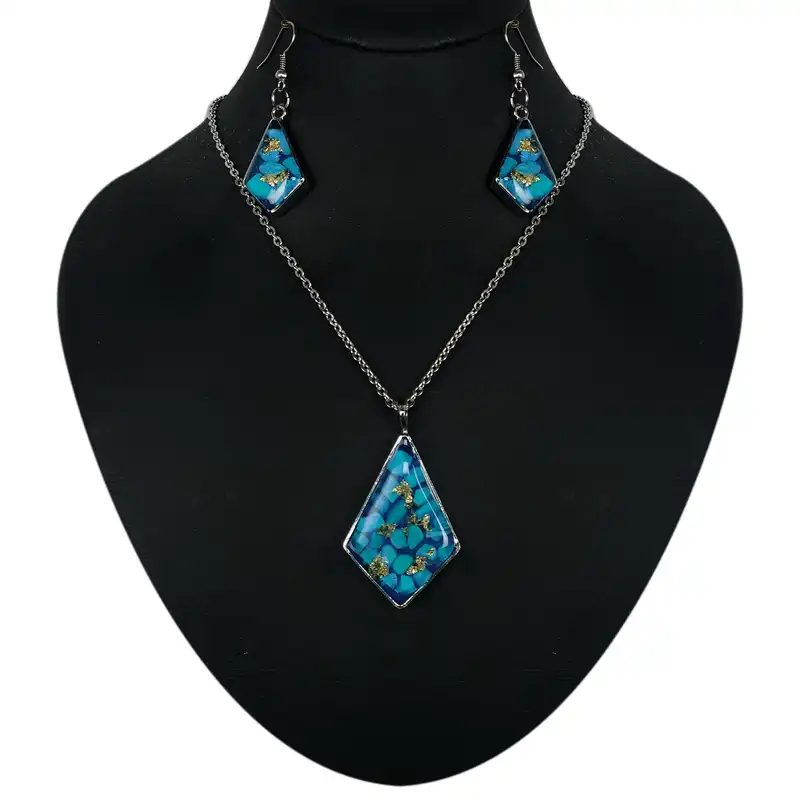 نیم ست زنانه مدل رزینی لوزی