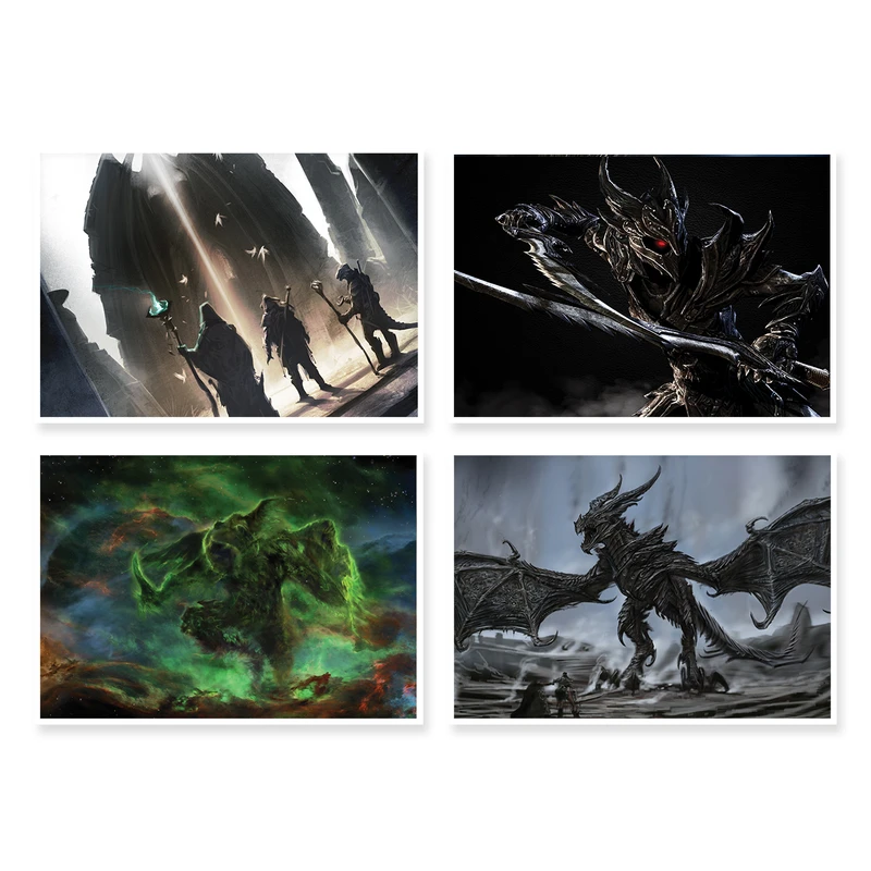 پوستر طرح بازی Skyrim کد A-1663 مجموعه 4 عددی