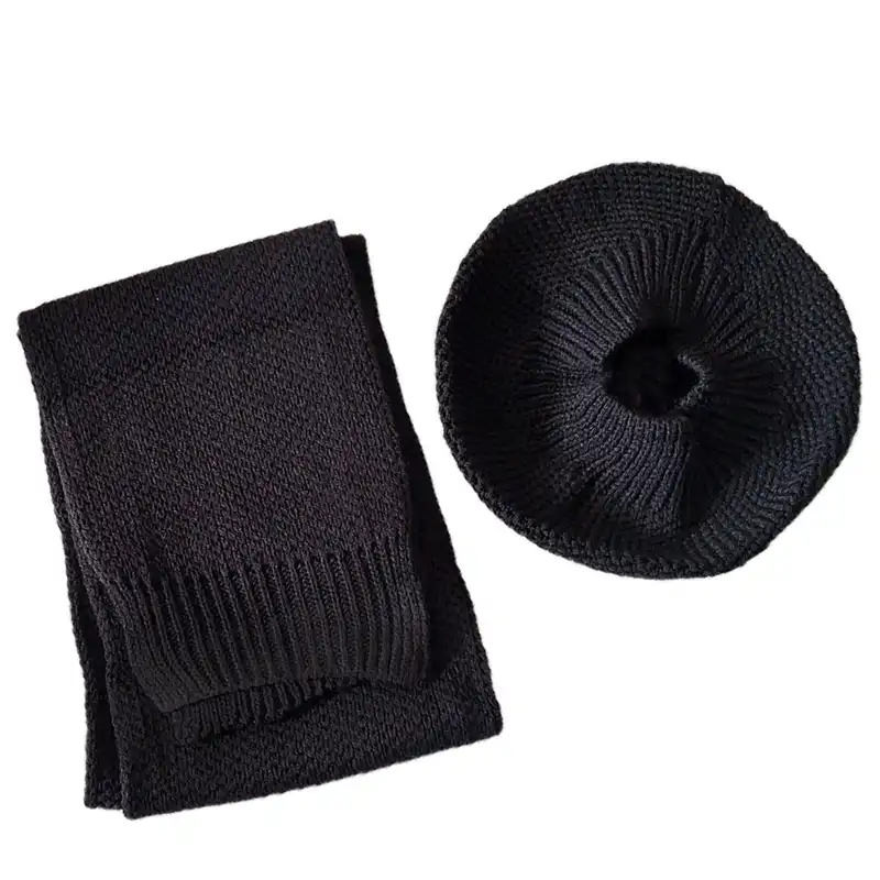 ست کلاه و شال گردن بافتنی مدل فرانسوی