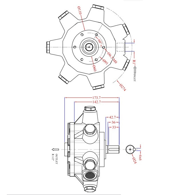 پمپ هیدرولیک صنایع توز ایران مدل PR320