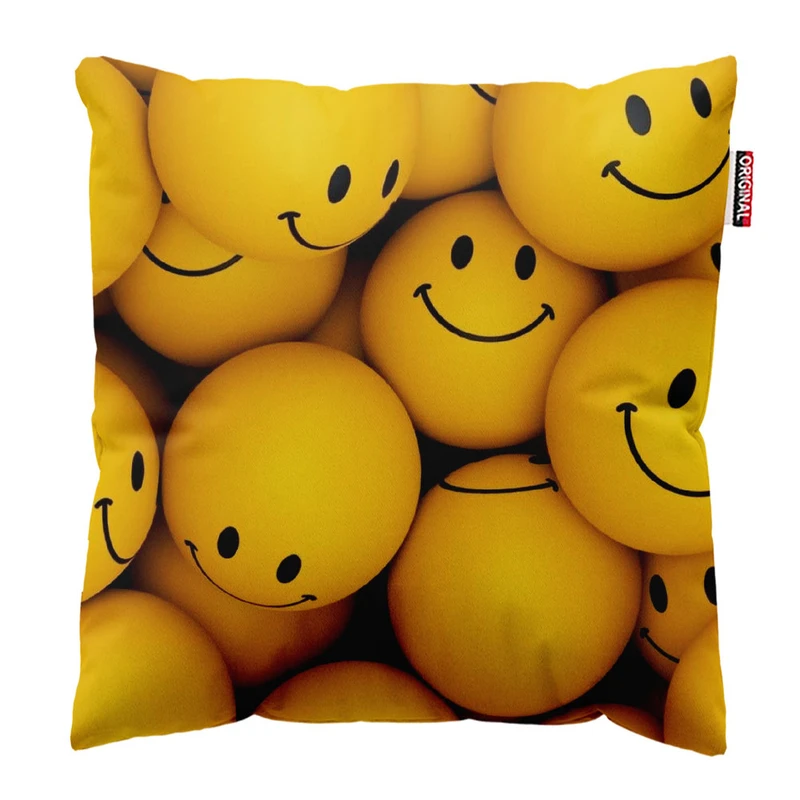 کوسن پاد آفرین طرح ایموجی خنده کد 4347 سایز 40*40 سانتی متر