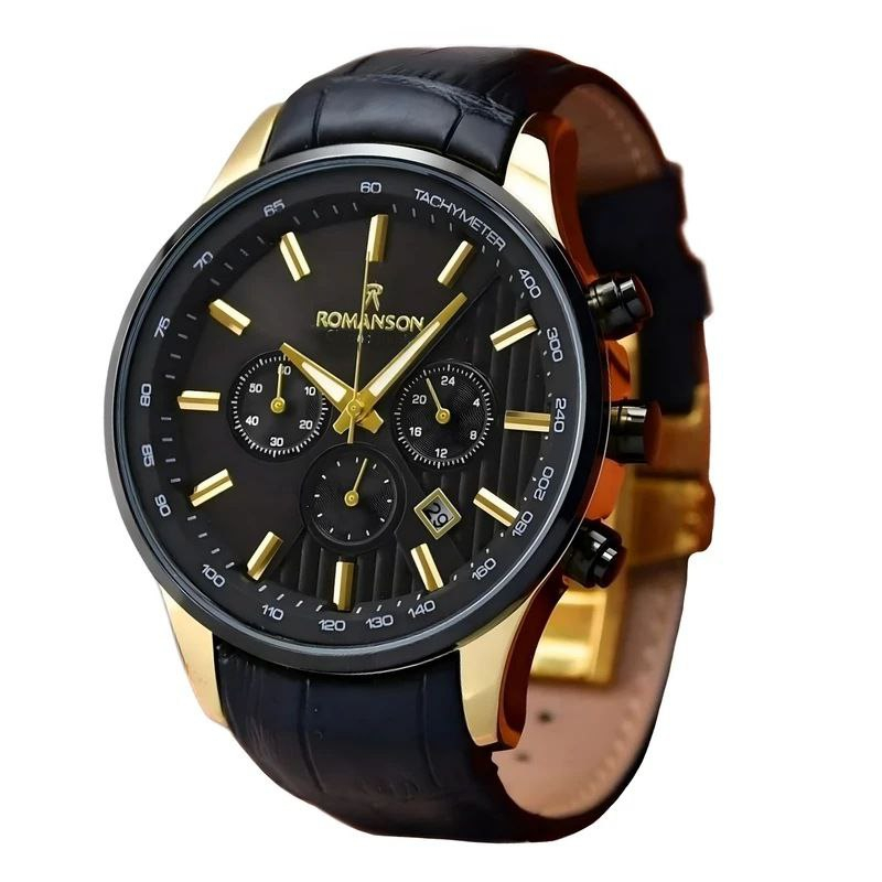 ساعت مچی عقربهای مردانه رومانسون مدل سه موتور فعال کورنوگراف بند چرمی 001