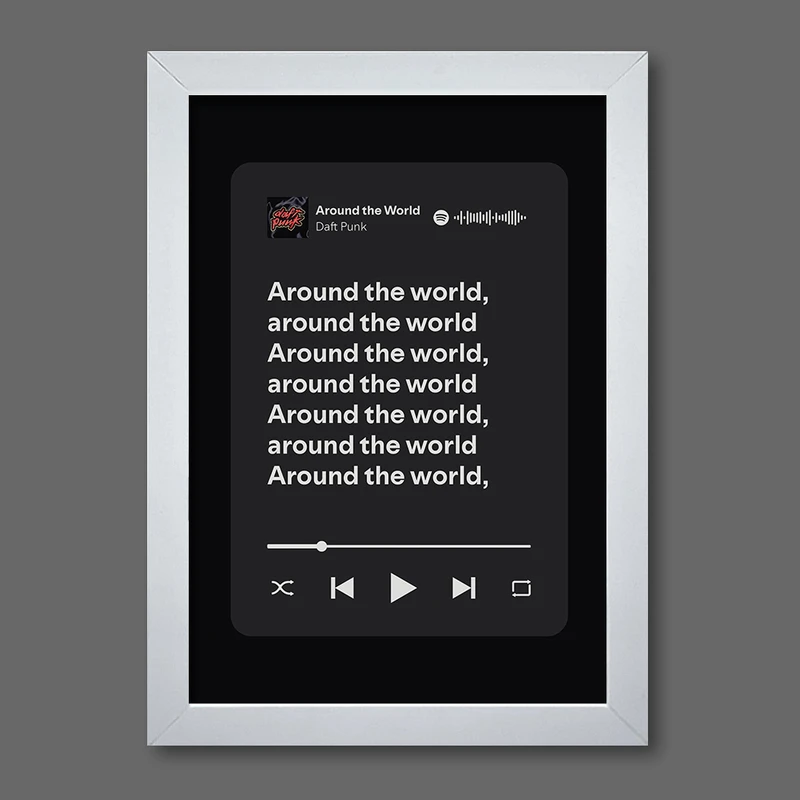 تابلو موزیکال مدل متن دار طرح Around the World by  Daft Punk