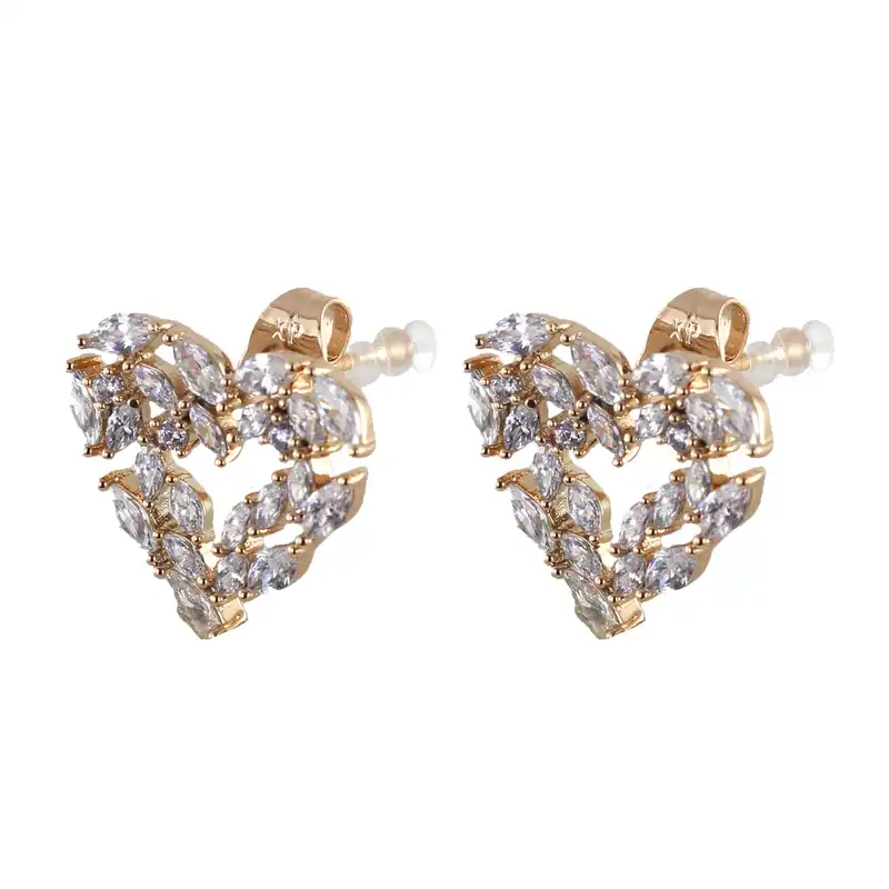 گوشواره زنانه ژوپینگ مدل قلب کد 573