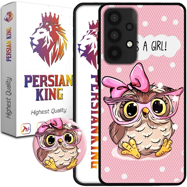 کاور پرشین کینگ مدل its girl 21 مناسب برای گوشی موبایل سامسونگ Galaxy A72 به همراه پایه نگهدارنده