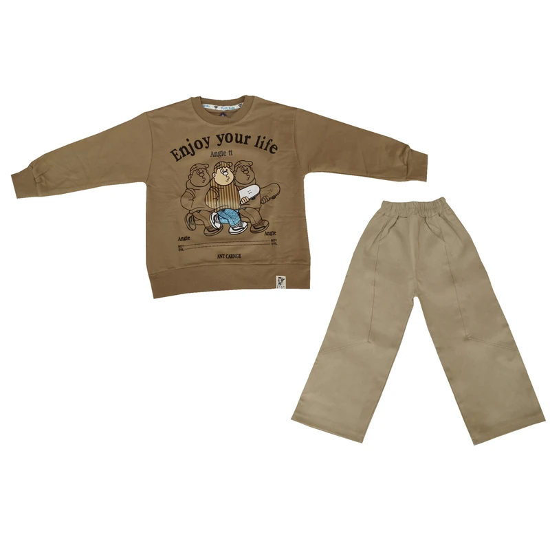 ست سویشرت و شلوار راحتی پسرانه مدل آدمک کد 1290