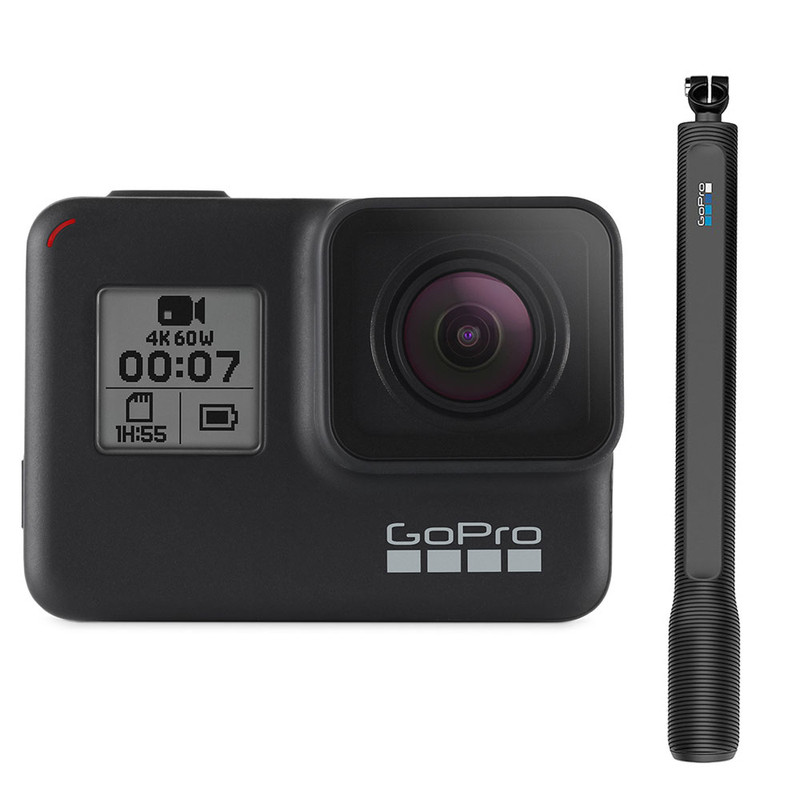  دوربین فیلم برداری ورزشی گوپرو مدل Hero 7 Black به همراه پایه مونوپاد مدل El Grande