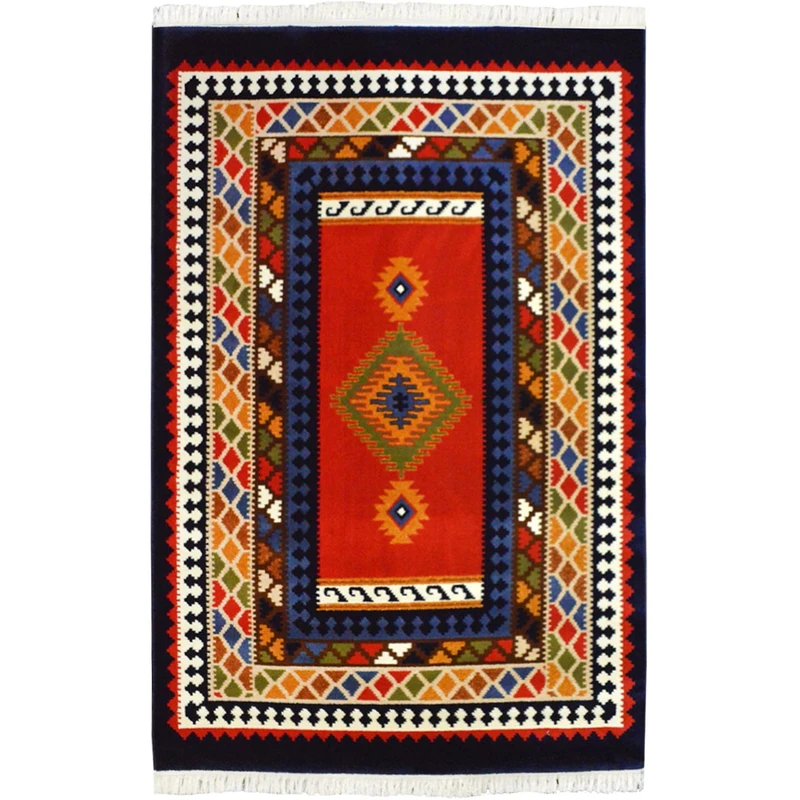 فرش ماشینی ستاره کویر یزد کد 220 زمینه سورمه ای