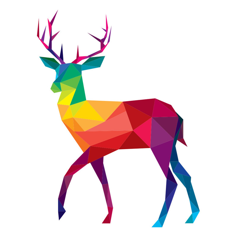 استیکر مدل گوزن چند ضلعی کد cd2