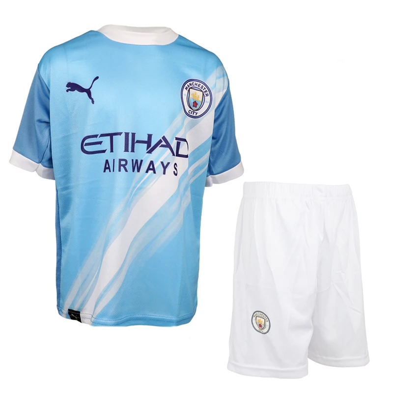 ست تی‌شرت آستین کوتاه و شلوارک ورزشی مردانه مدل منچستر سیتی 