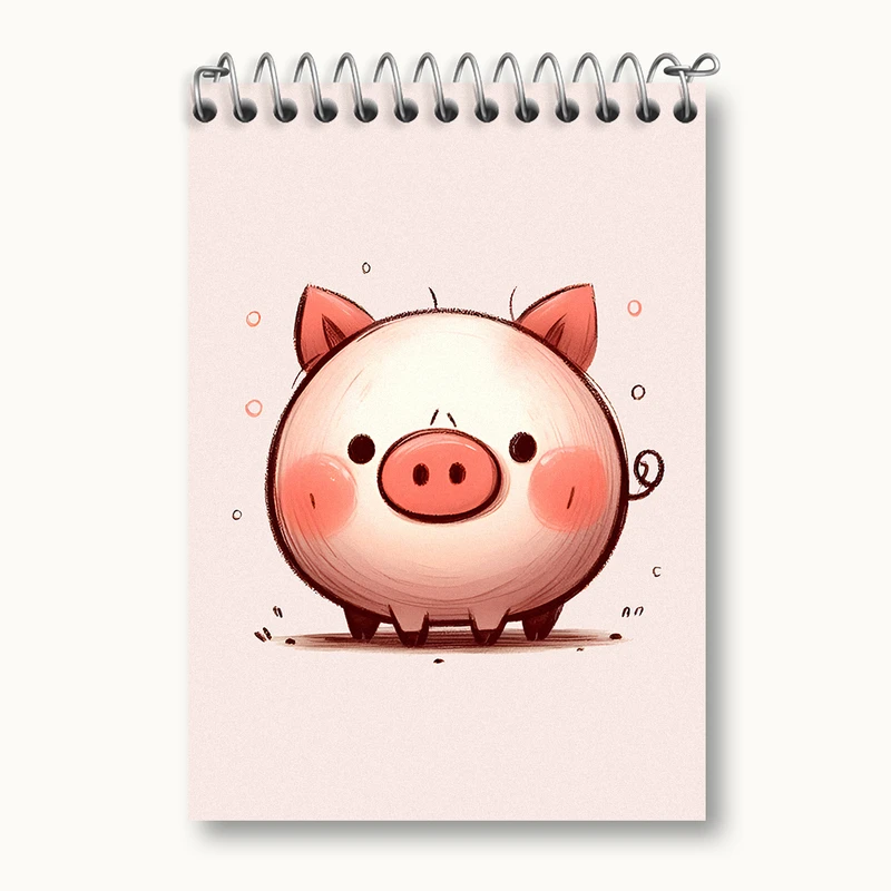 دفتر یادداشت 50 برگ خندالو طرح خوک کیوت کد N5544