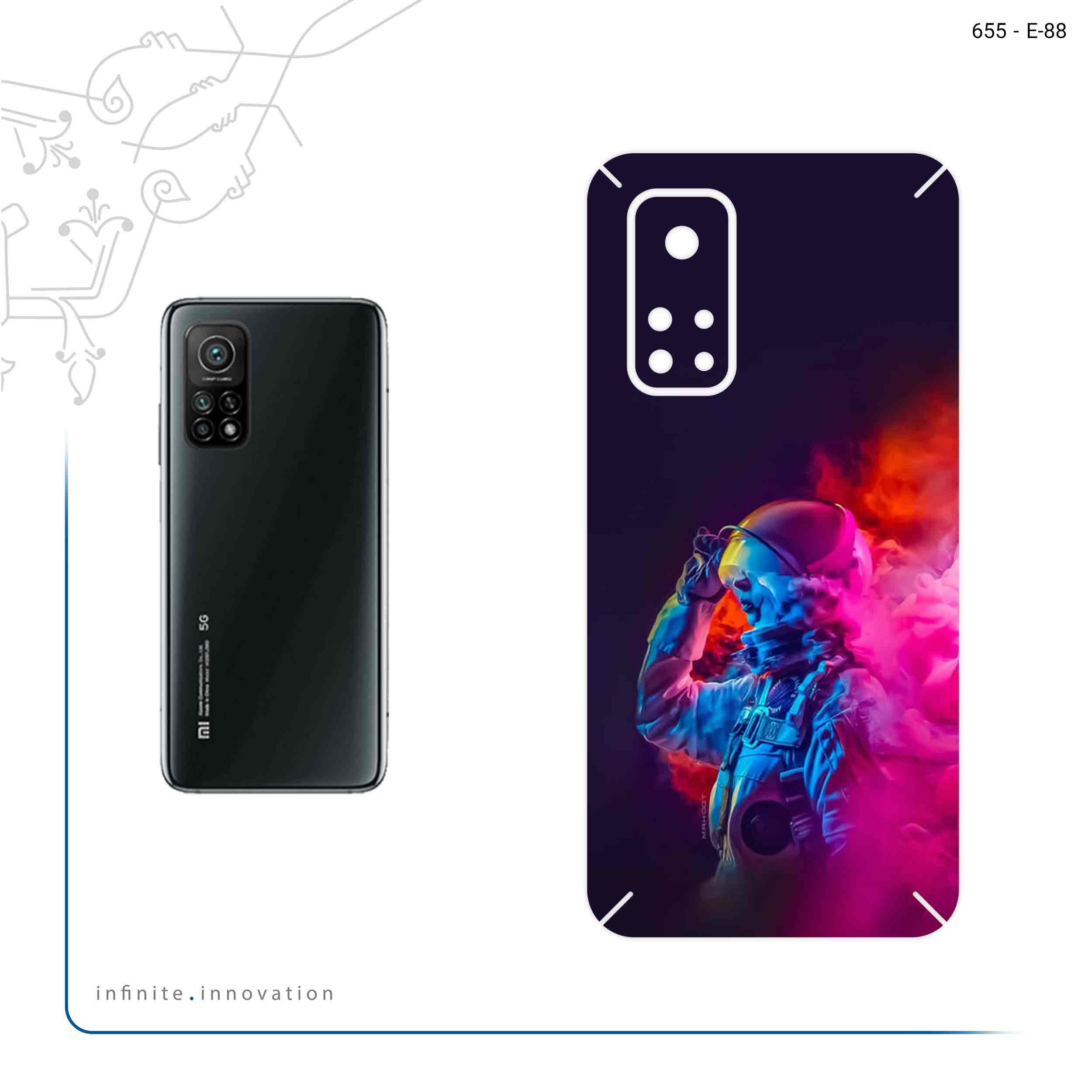 برچسب پوششی ماهوت مدل Smoke Rainbow Digital Art 1 مناسب برای گوشی موبایل شیائومی Mi 10T 5G