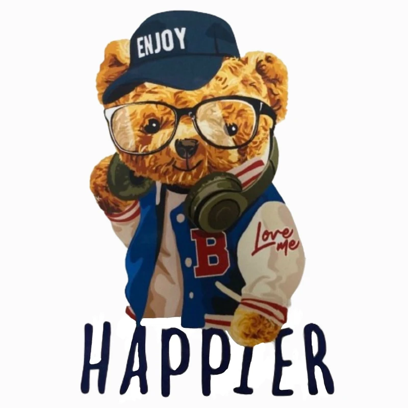 استیکر پارچه و لباس مدل Happier