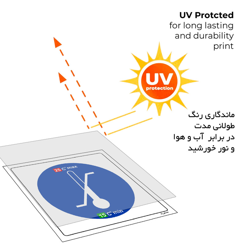 برچسب ایمنی مستر راد طرح حداکثر دما 25 حداقل دما 15مدل HSE-OSHA-184