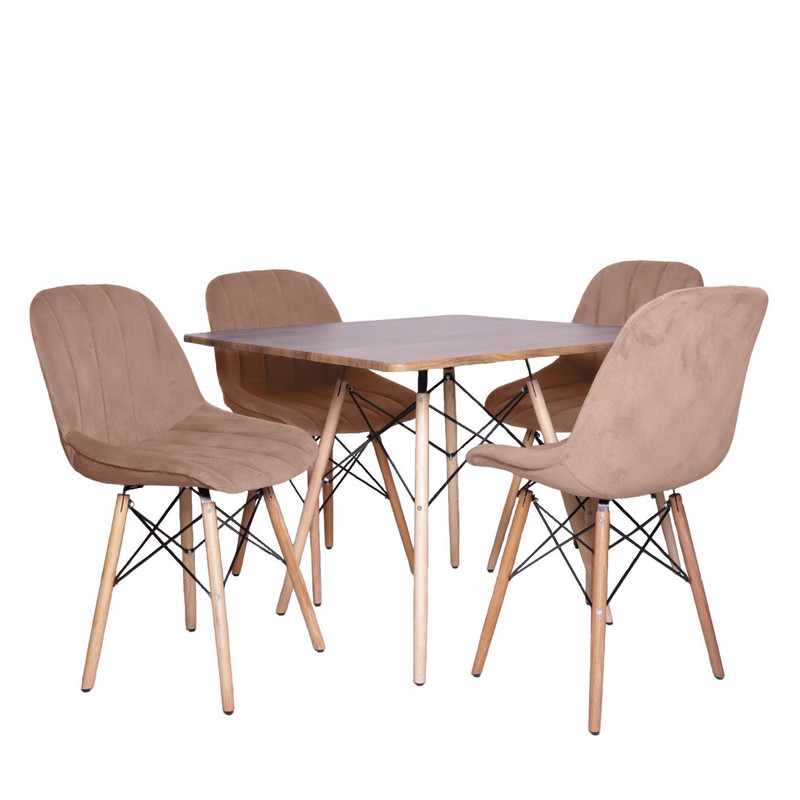 میز و صندلی ناهارخوری 4 نفره مدل مایا لمسه کد MF6