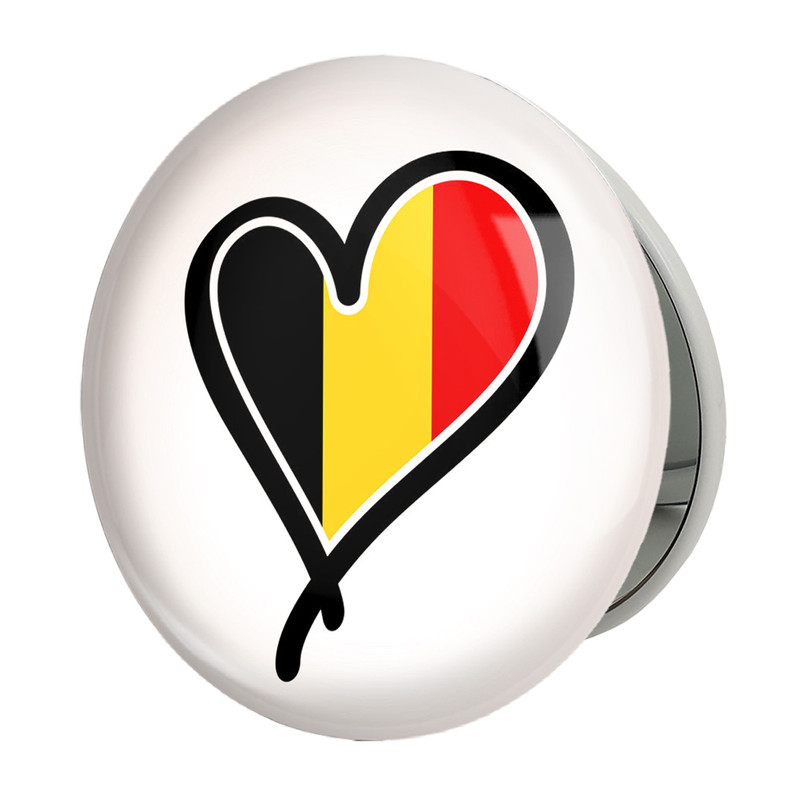 آینه جیبی خندالو طرح پرچم بلژیک مدل تاشو کد 20703 
