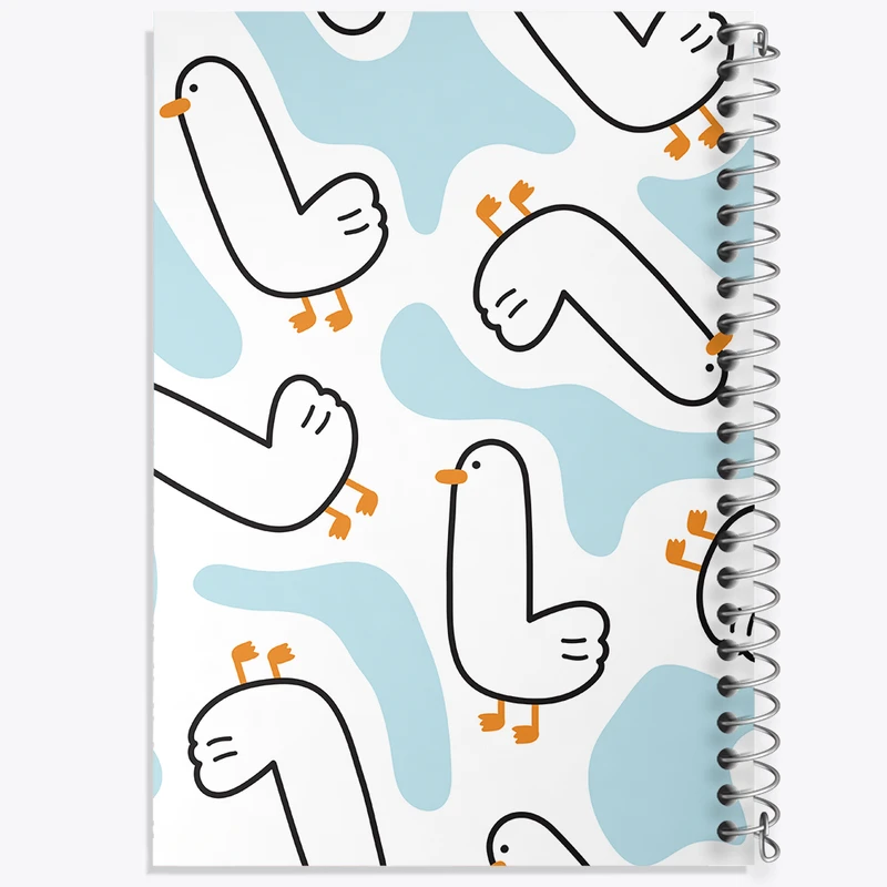 دفتر ژورنال نویسی 50 برگ خندالو مدل نقطه ای طرح پترن اردک کد N945