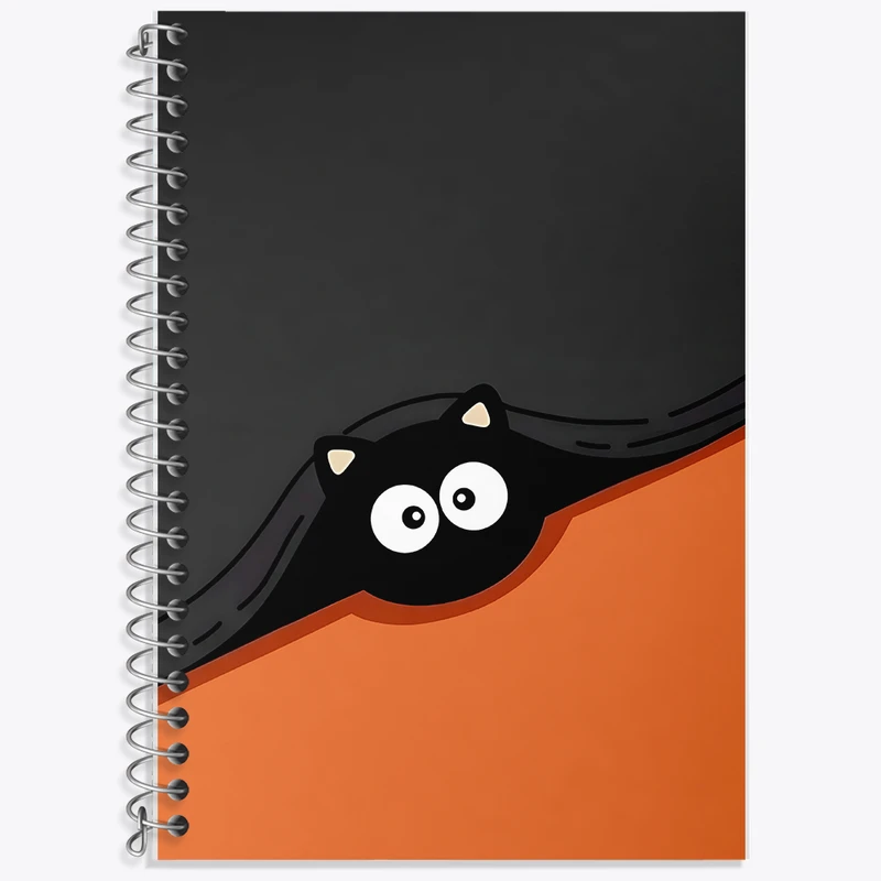 دفتر زبان 50 برگ خندالو مدل دو خط طرح گربه کیوت کد F5329