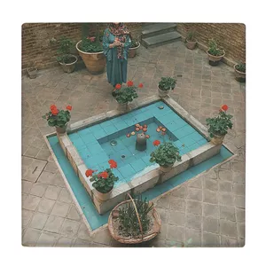 کاشی کارنیلا طرح حوض و حیاط ایرانی مدل لوحی کد klh501