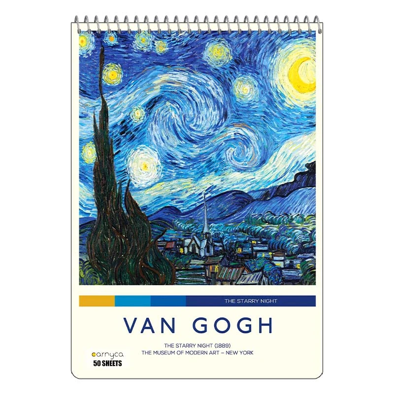دفتر نقاشی 50 برگ سیمی کارنیکا طرح نقاشی های ون گوگ Van Gogh Paintings کد 31931