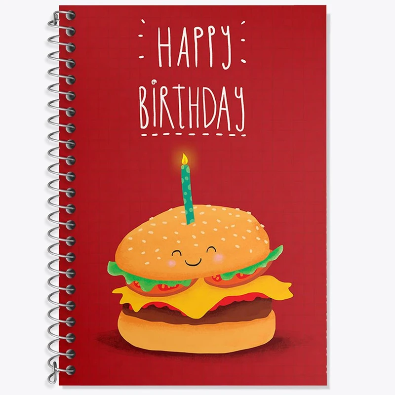 دفتر زبان 50 برگ خندالو مدل سه خط طرح تولد کد 28095