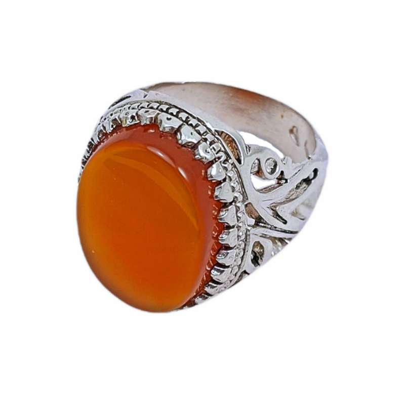 انگشتر نقره مردانه مدل عقیق خراسانی