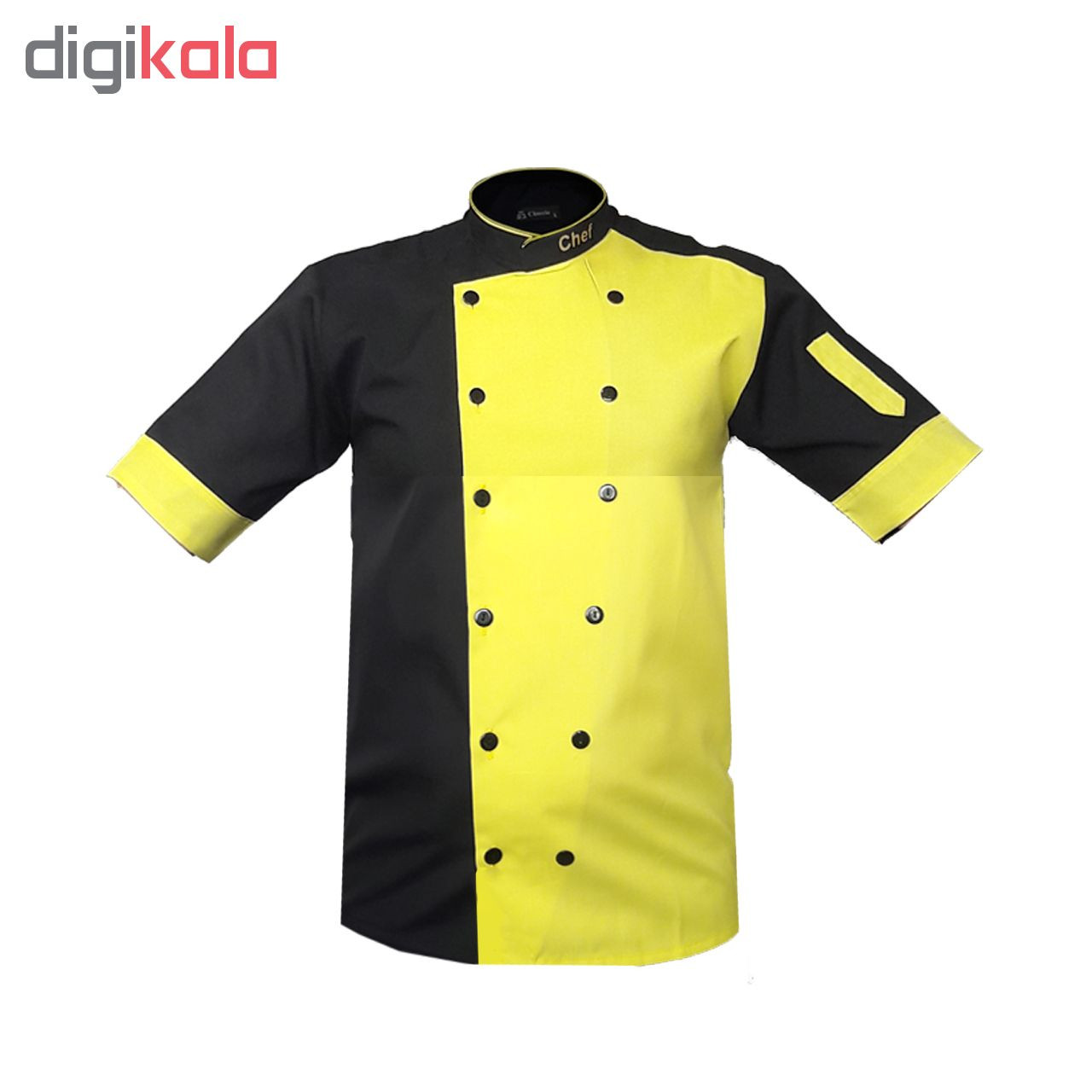 لباس کار آشپز مدل A22 رنگ مشکی فسفری