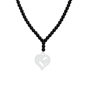 گردنبند نقره زنانه هایکا مدل قلب و پروانه کد ha 1-8