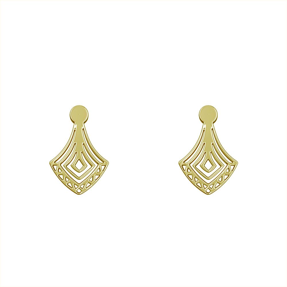گوشواره طلا 18 عیار زنانه مدوپد مدل هندسی کد GA1-13619 -  - 2