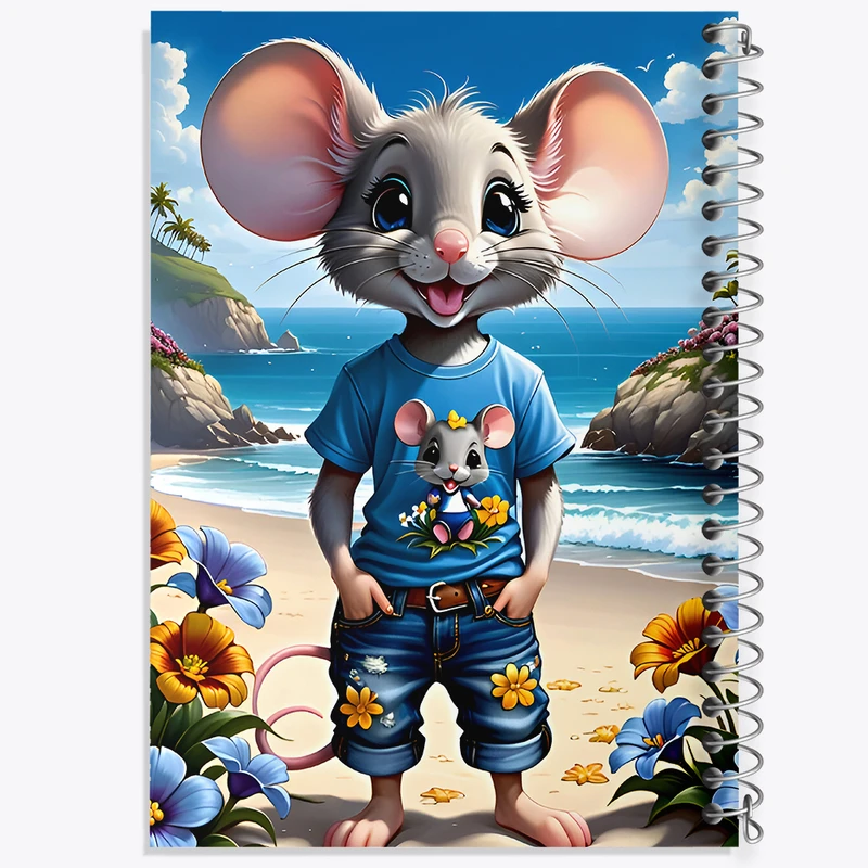 دفتر مشق 50 برگ خندالو طرح موش بامزه کد F6969