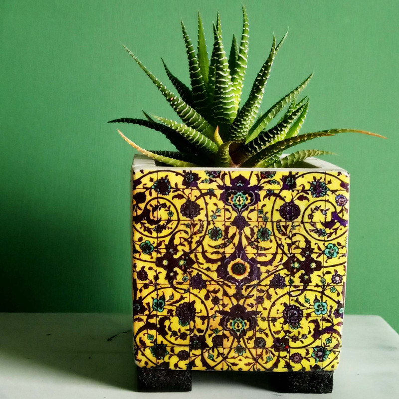 گلدان طرح کاشی کد 03-mim