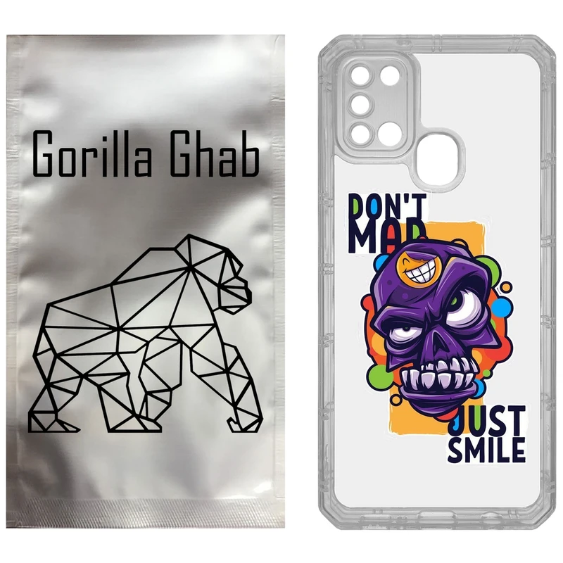 کاور گوریلا قاب مدل CLG کد 33 طرح Smile مناسب برای گوشی موبایل سامسونگ Galaxy A21S