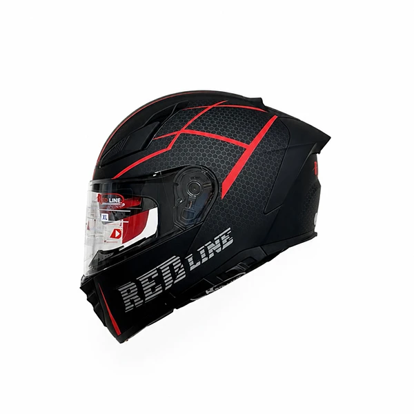 کلاه کاسکت فک متحرک ردلاین مدل MATT BLACK / Red 960